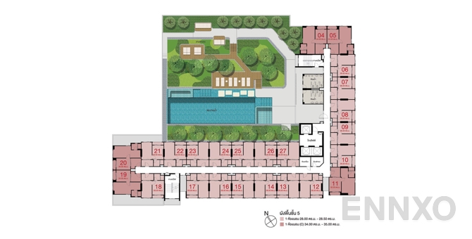 แปลนชั้น 5th Floor ของโครงการ ลุมพินี เพลส แจ้งวัฒนะ - ปากเกร็ด สเตชั่น
