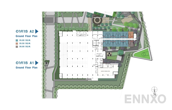 แปลนชั้น A1-A2 - G Floor ของโครงการ ลุมพินี เพลส ยูดี - โพศรี