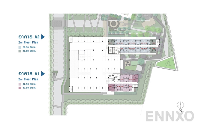 แปลนชั้น A1-A2 - 2nd Floor ของโครงการ ลุมพินี เพลส ยูดี - โพศรี