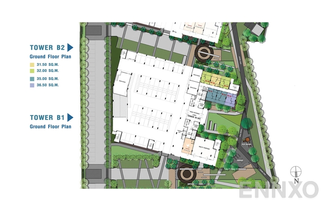 แปลนชั้น B1-B2 - G Floor ของโครงการ ลุมพินี เพลส ยูดี - โพศรี
