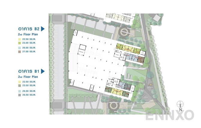 แปลนชั้น B1-B2 - 2nd Floor ของโครงการ ลุมพินี เพลส ยูดี - โพศรี