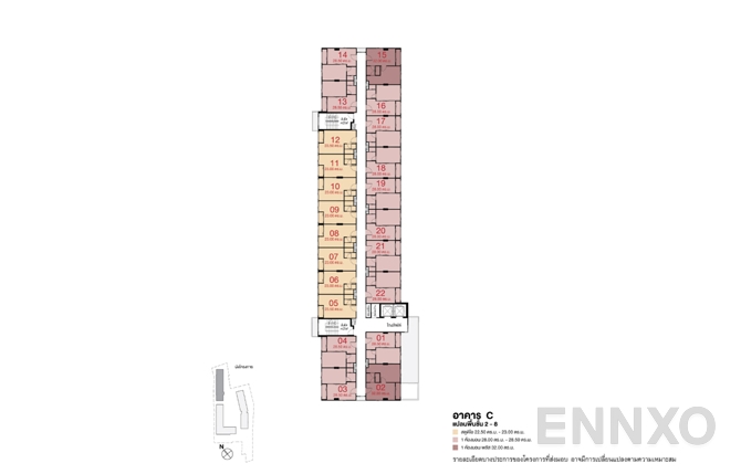 แปลนชั้น Building C : 2nd-8th Floor ของโครงการ ลุมพินี ซีเล็คเต็ด จรัญ 65 - สิรินธร สเตชั่น