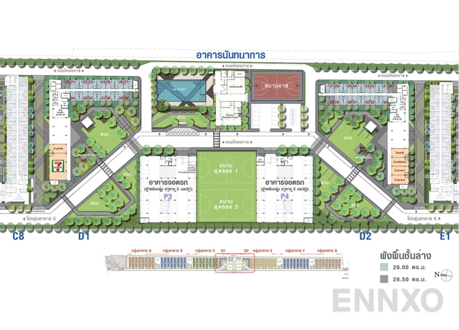 แปลนชั้น G Floor ของโครงการ ลุมพินี ทาวน์ชิป รังสิต - คลอง 1