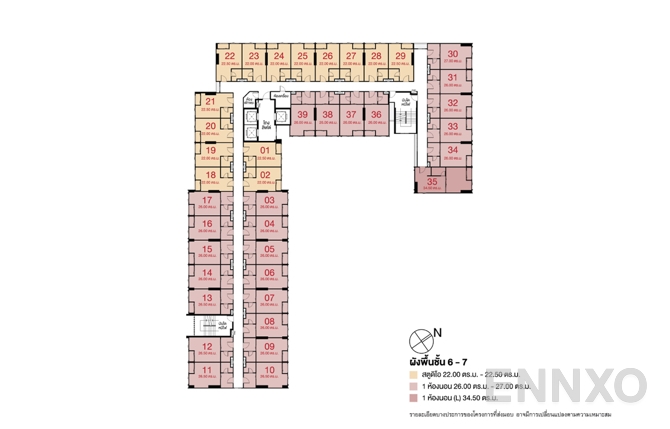 แปลนชั้น 6th - 7th floor ของโครงการ ลุมพินี วิลล์ แจ้งวัฒนะ - ปากเกร็ด