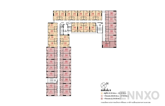 แปลนชั้น 9th floor ของโครงการ ลุมพินี วิลล์ แจ้งวัฒนะ - ปากเกร็ด
