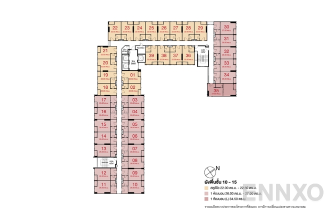 แปลนชั้น 10th -15th floor ของโครงการ ลุมพินี วิลล์ แจ้งวัฒนะ - ปากเกร็ด