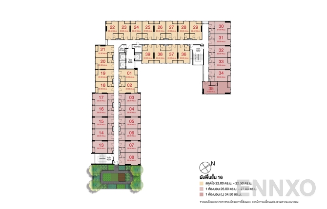 แปลนชั้น 16th floor ของโครงการ ลุมพินี วิลล์ แจ้งวัฒนะ - ปากเกร็ด