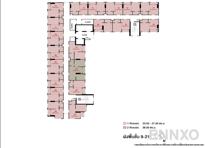 แปลนชั้น 9th - 21th floor ของโครงการ ลุมพินี วิลล์ สุขสวัสดิ์ - พระราม 2