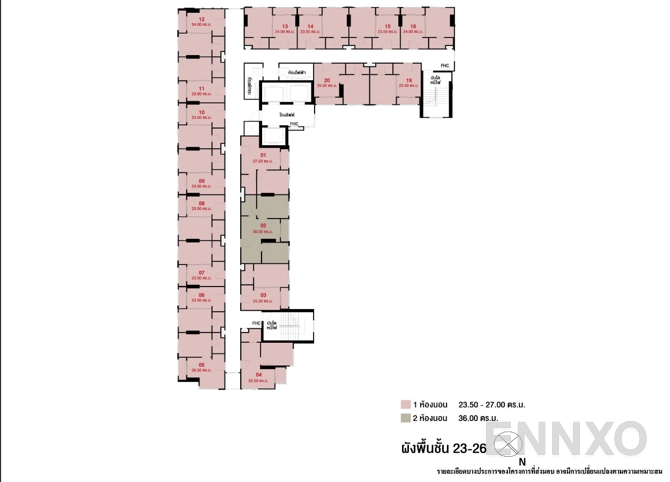 แปลนชั้น 23th - 26th floor ของโครงการ ลุมพินี วิลล์ สุขสวัสดิ์ - พระราม 2