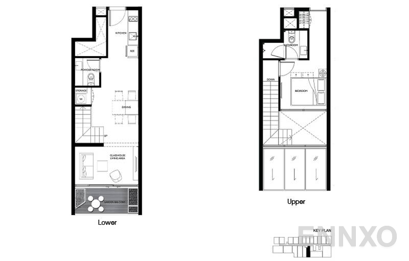 รูปแปลนห้อง 1 Bedroom Duplex ของโครงการ เอ็ม จตุจักร