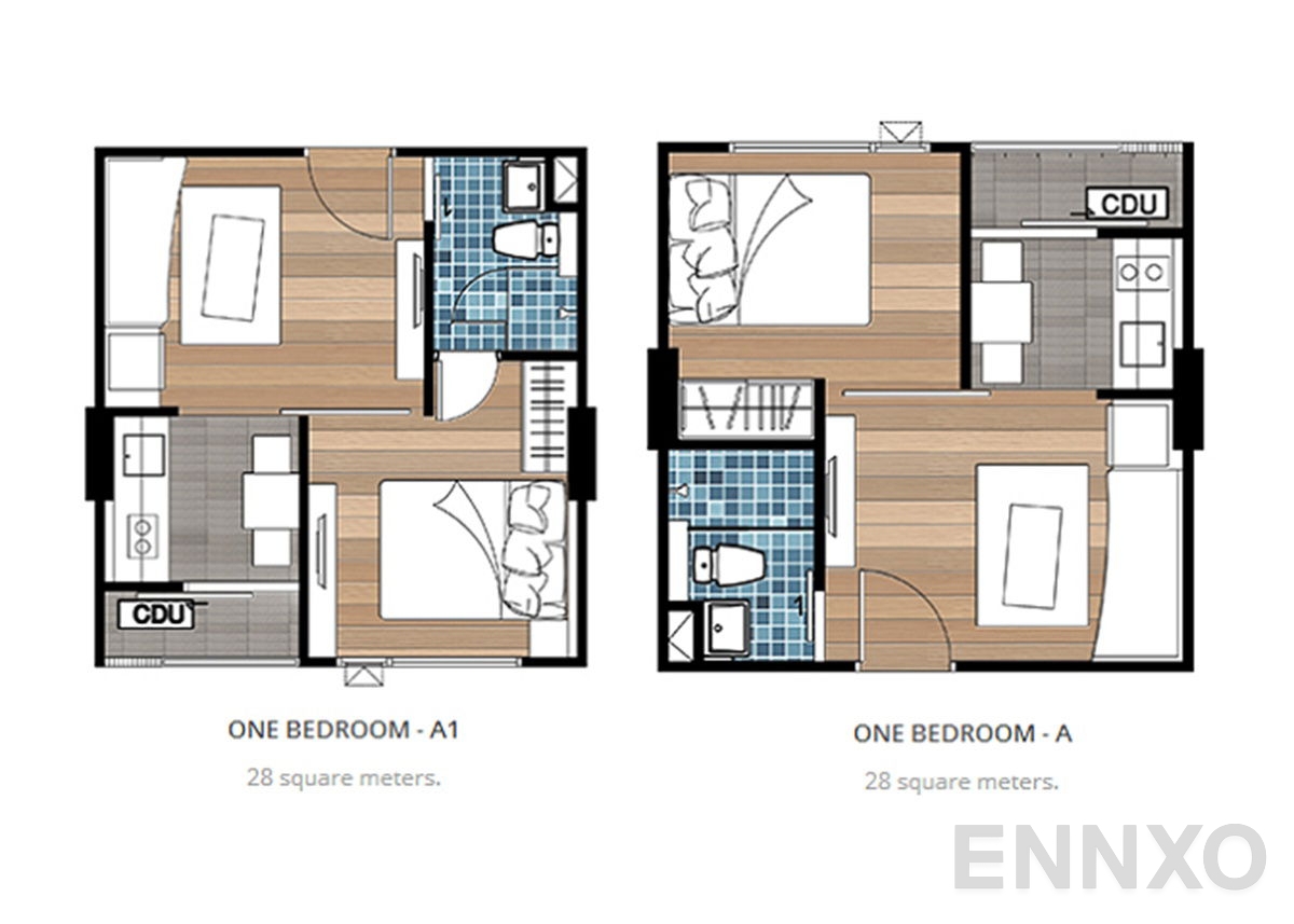 รูปแปลนห้อง 1 Bedroom ของโครงการ มีสไตล์ @ สุขุมวิท-บางนา