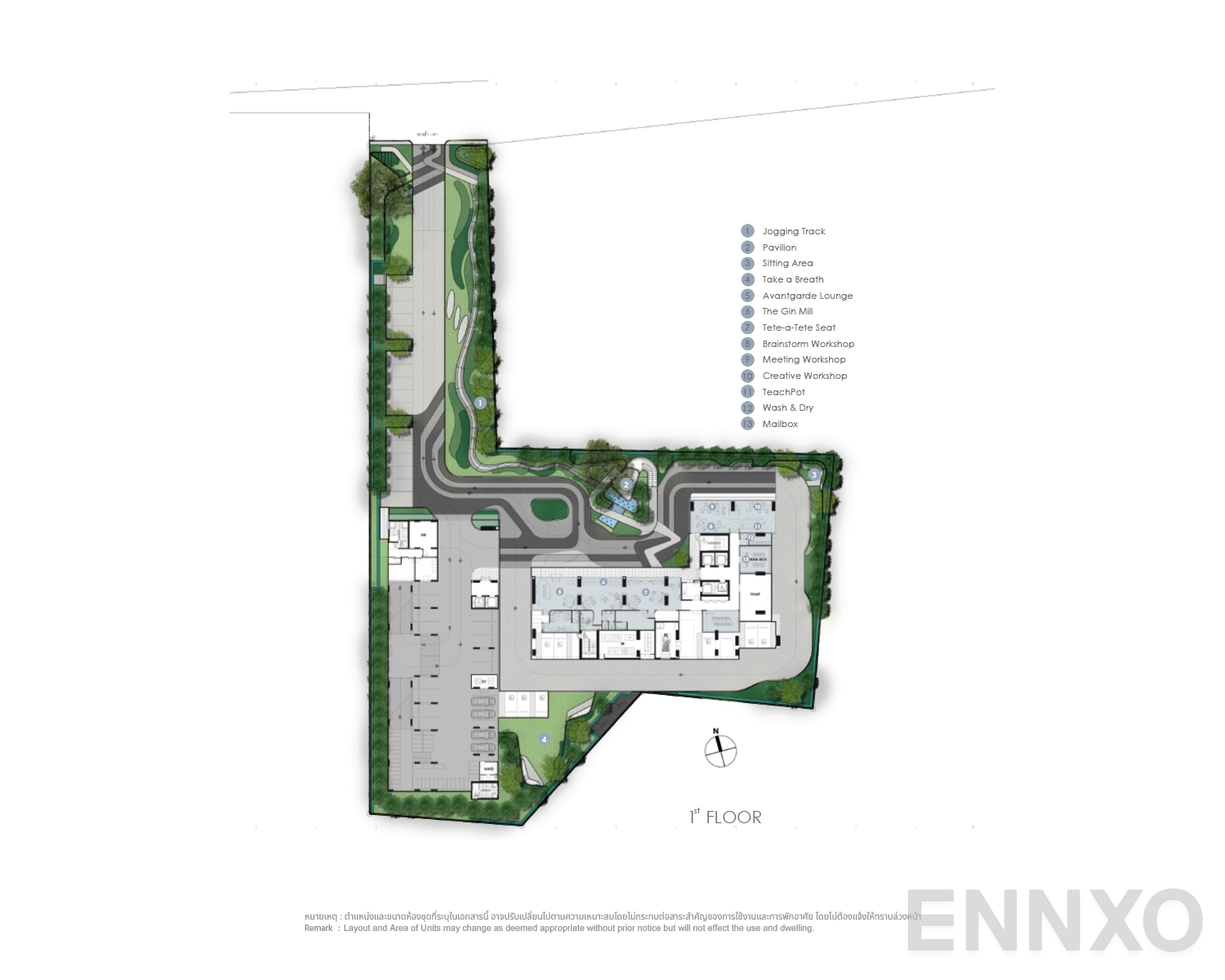 แปลนชั้น Ground Floor ของโครงการ Modiz Avantgarde