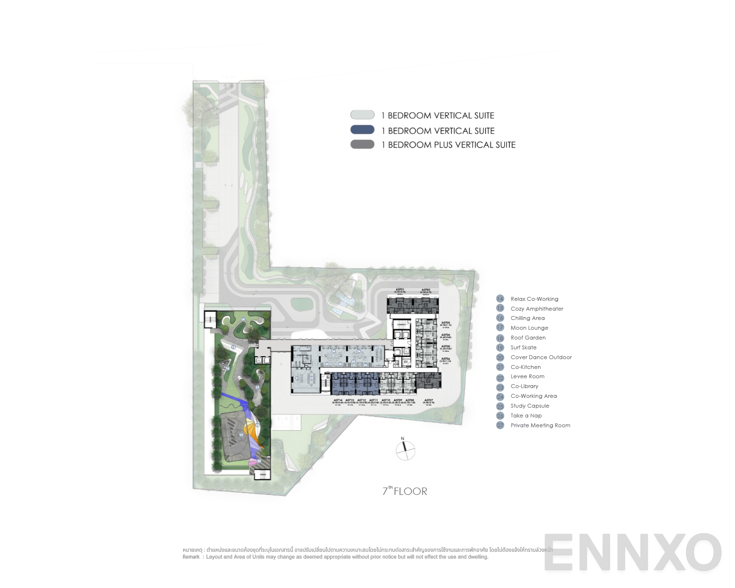 แปลนชั้น 7th Floor ของโครงการ Modiz Avantgarde
