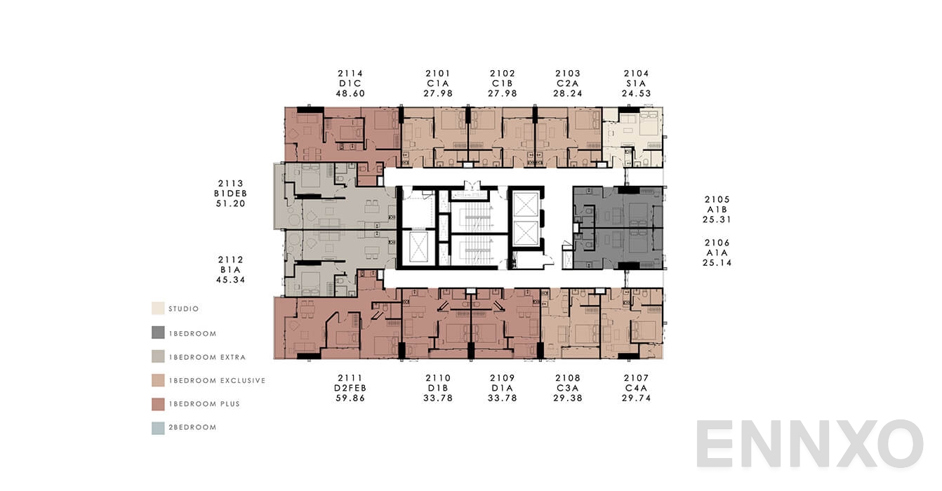 แปลนชั้น 21st Floor Plan ของโครงการ โมดิซ คอลเลคชั่น บางโพ