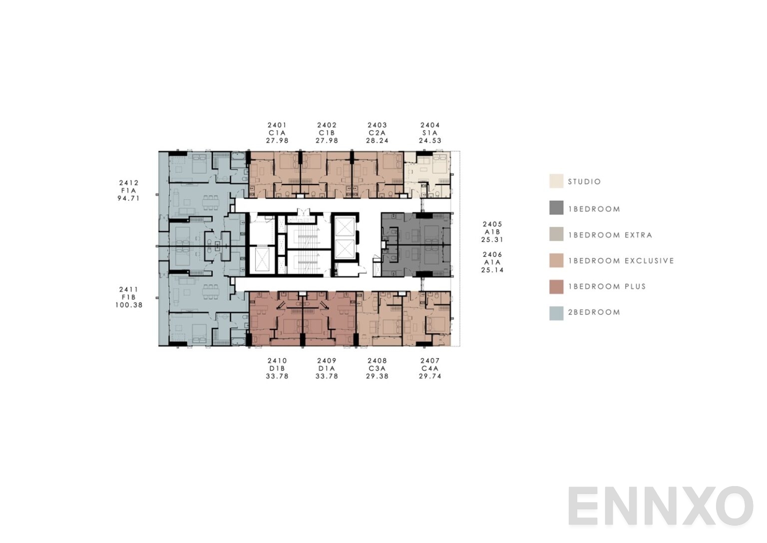 แปลนชั้น 24th Floor Plan ของโครงการ โมดิซ คอลเลคชั่น บางโพ