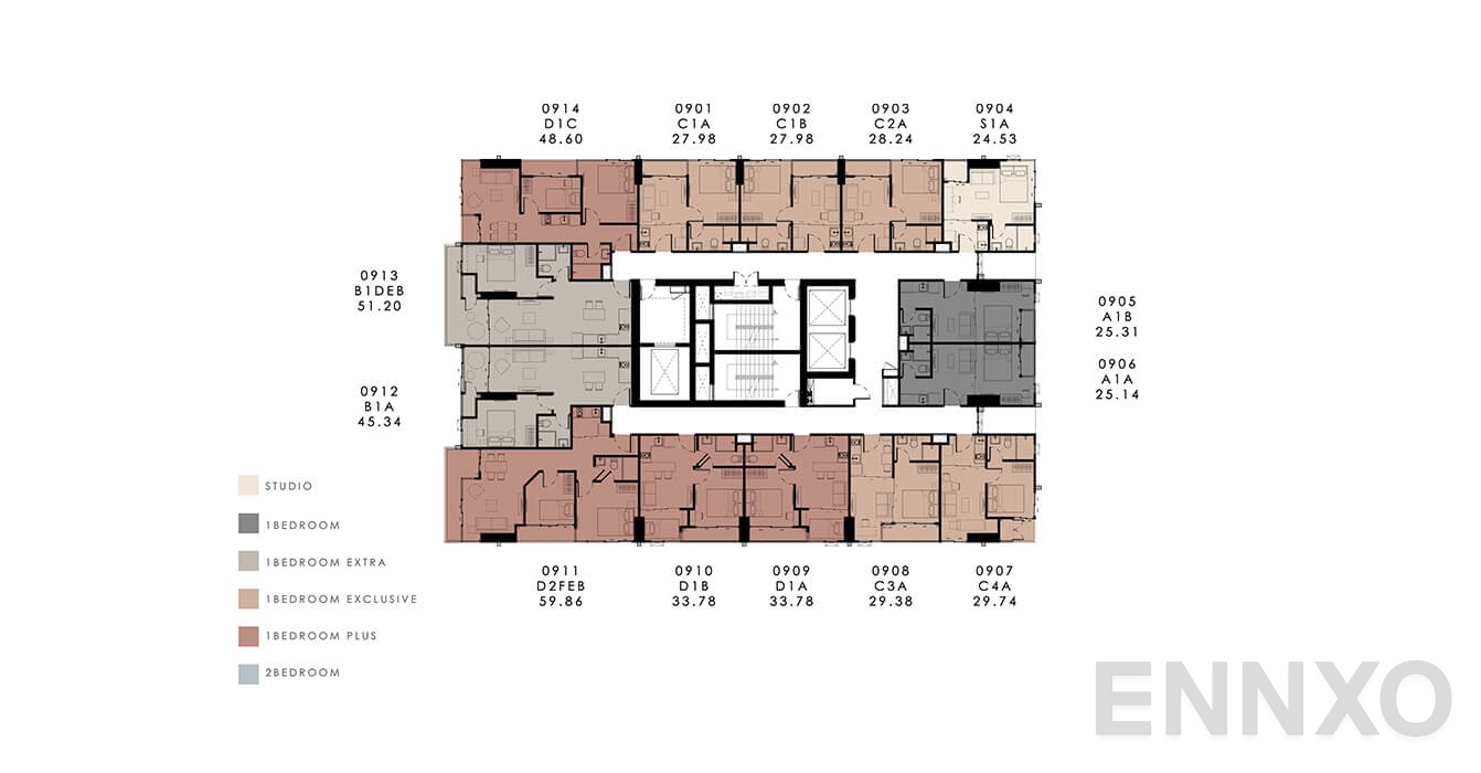 แปลนชั้น 9th Floor Plan ของโครงการ โมดิซ คอลเลคชั่น บางโพ