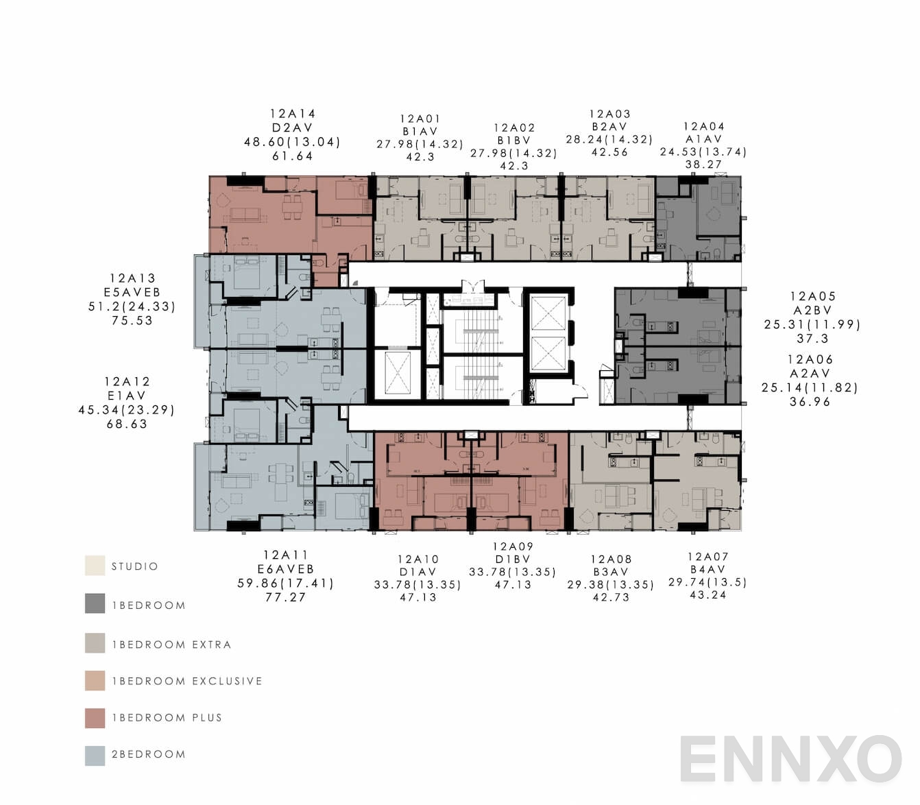 แปลนชั้น 12Ath Floor Plan ของโครงการ โมดิซ คอลเลคชั่น บางโพ