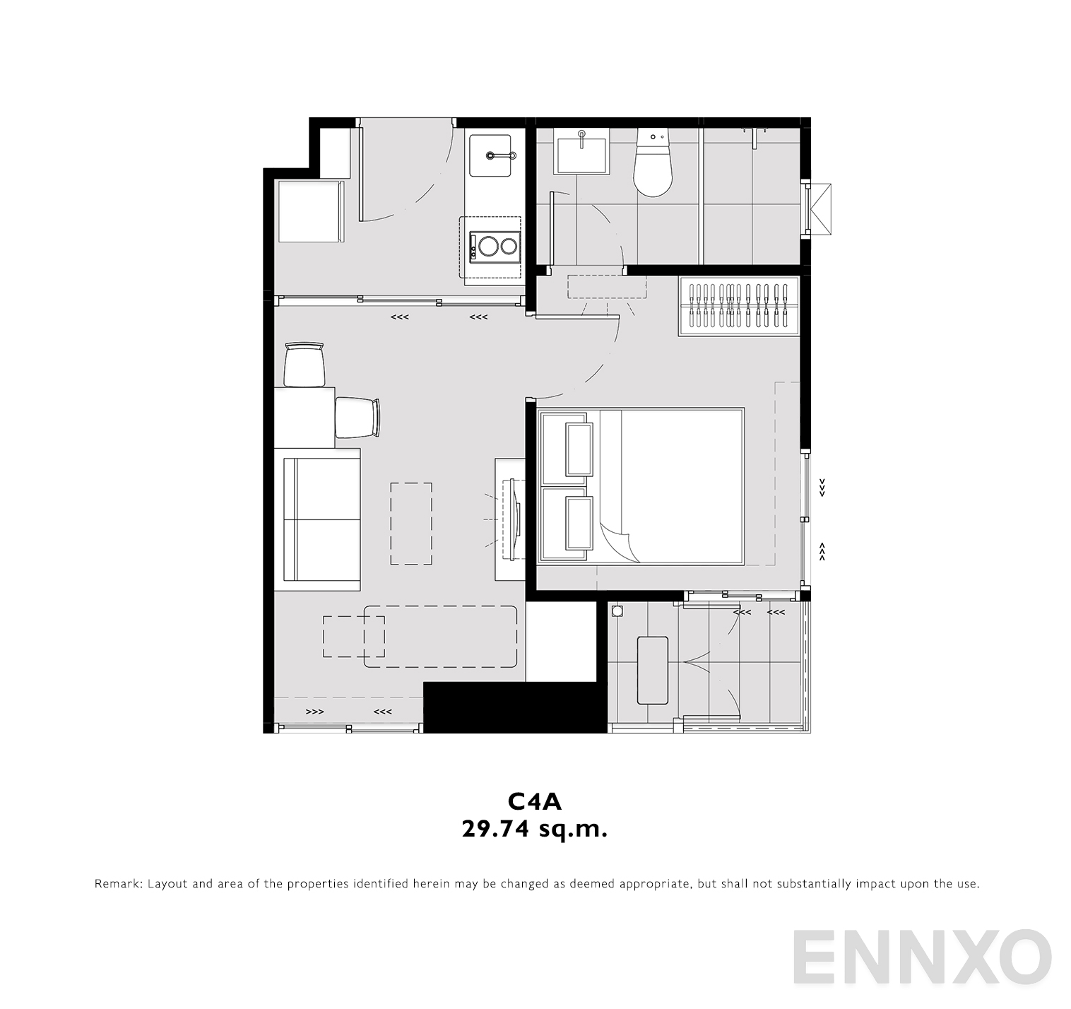รูปแปลนห้อง C4A ของโครงการ โมดิซ คอลเลคชั่น บางโพ