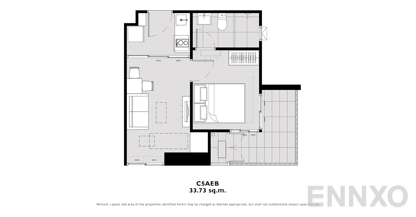 รูปแปลนห้อง C5AEB ของโครงการ โมดิซ คอลเลคชั่น บางโพ