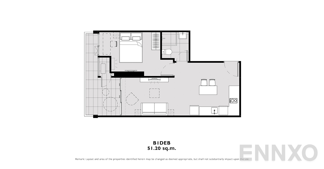 รูปแปลนห้อง B1DEB ของโครงการ โมดิซ คอลเลคชั่น บางโพ