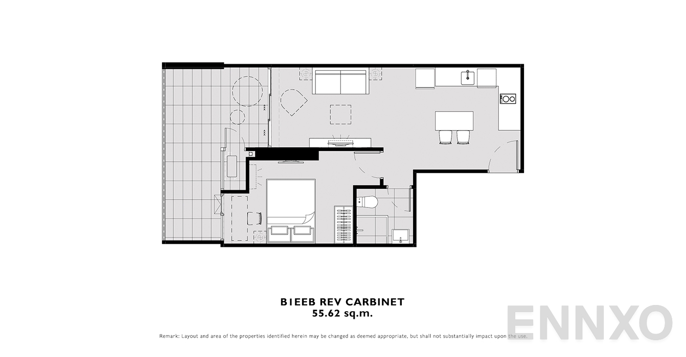 รูปแปลนห้อง B1EEB ของโครงการ โมดิซ คอลเลคชั่น บางโพ