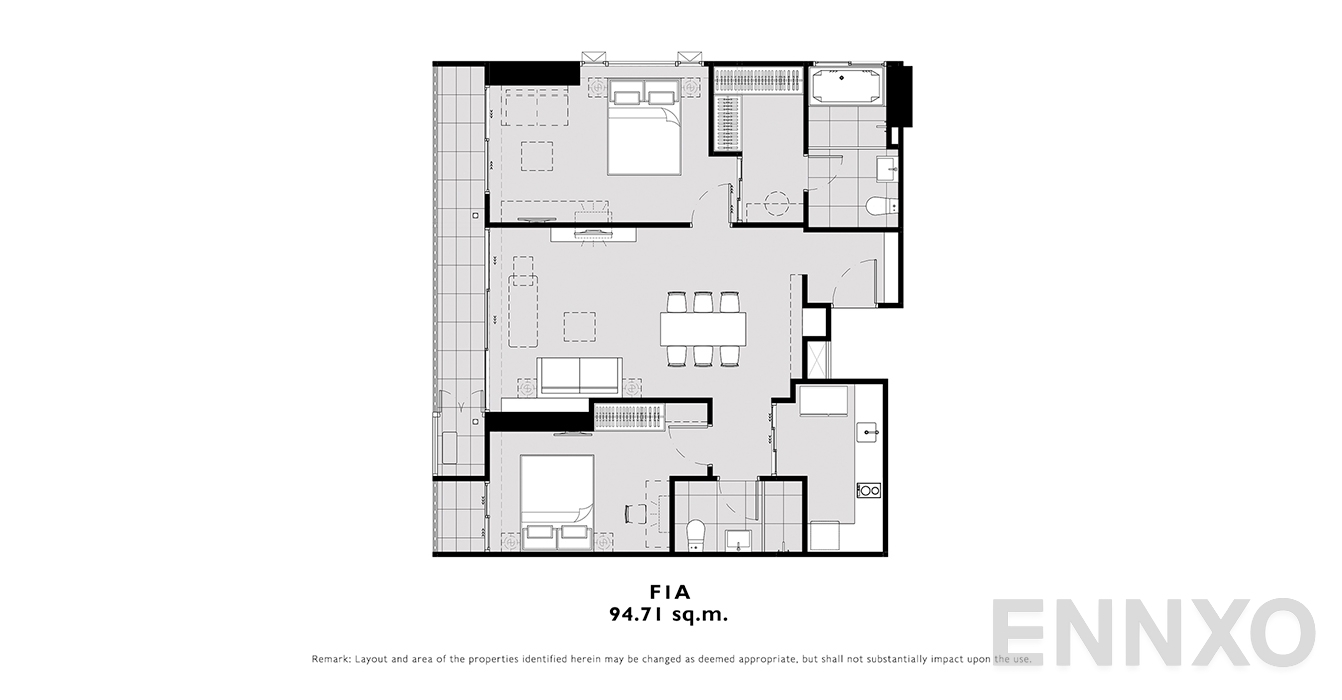 รูปแปลนห้อง F1A ของโครงการ โมดิซ คอลเลคชั่น บางโพ
