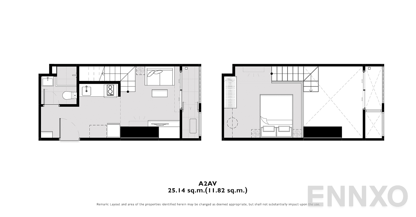 รูปแปลนห้อง A2AV ของโครงการ โมดิซ คอลเลคชั่น บางโพ