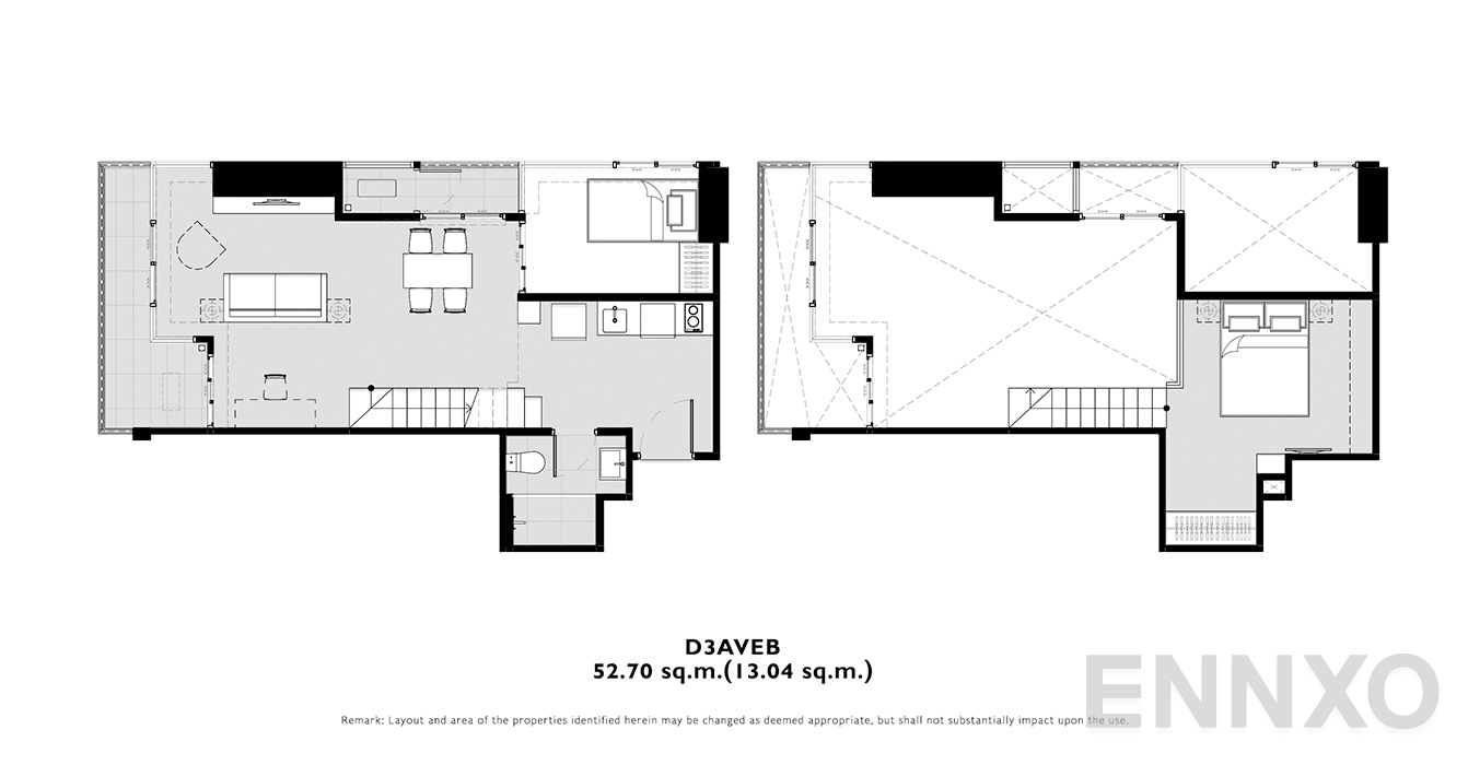 รูปแปลนห้อง D3AVEB ของโครงการ โมดิซ คอลเลคชั่น บางโพ