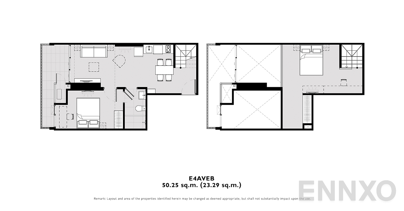 รูปแปลนห้อง E4AVEB ของโครงการ โมดิซ คอลเลคชั่น บางโพ