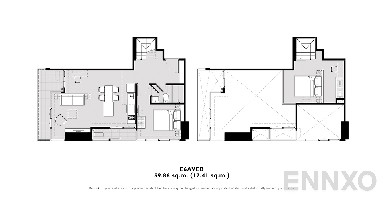 รูปแปลนห้อง E6AVEB ของโครงการ โมดิซ คอลเลคชั่น บางโพ