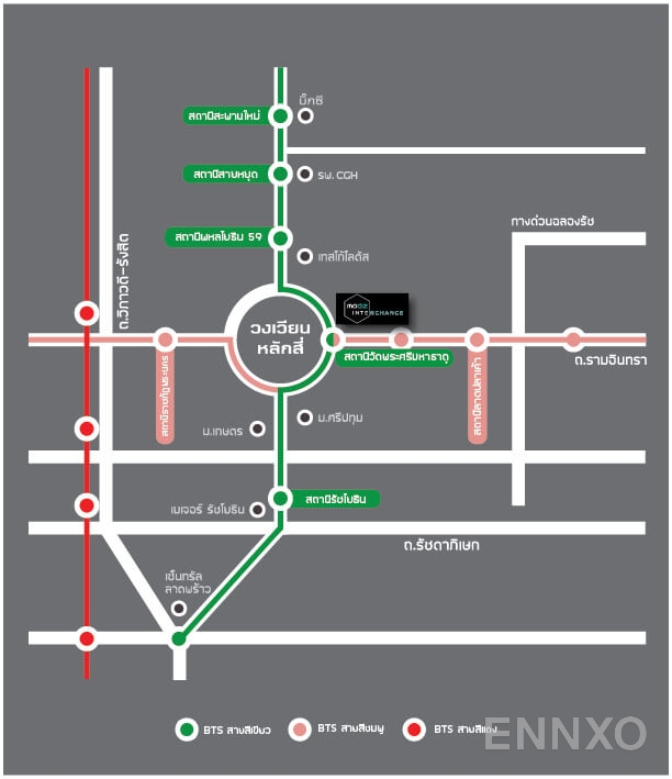 ภาพแผนที่แสดงที่ตั้งโครงการ Modiz Interchange  และสถานที่โดยรอบ