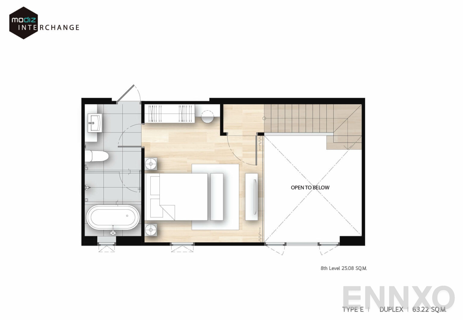 รูปแปลนห้อง MDX ROOM UNIT E2 ของโครงการ Modiz Interchange 