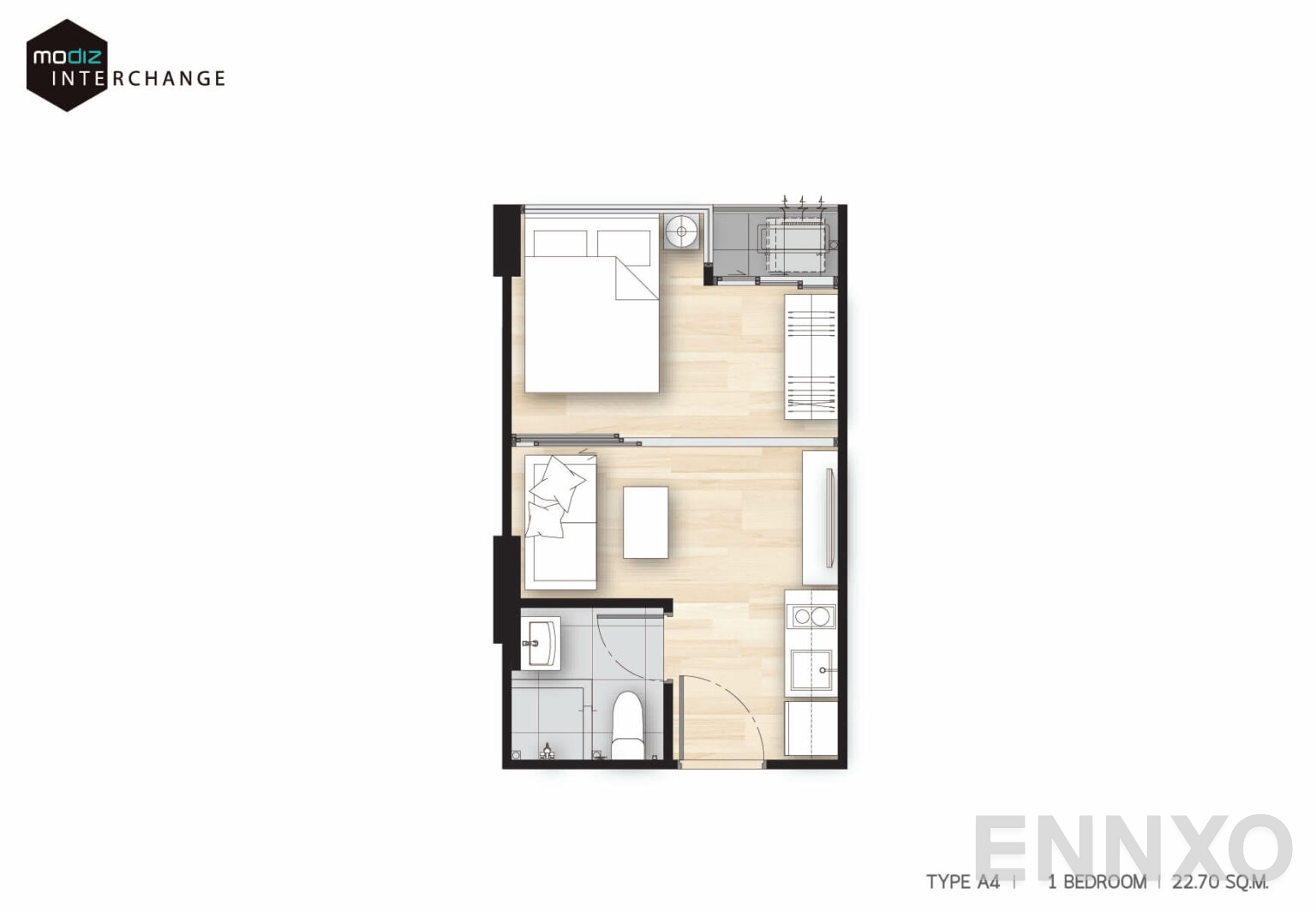 รูปแปลนห้อง MDX ROOM UNIT A4 ของโครงการ Modiz Interchange 
