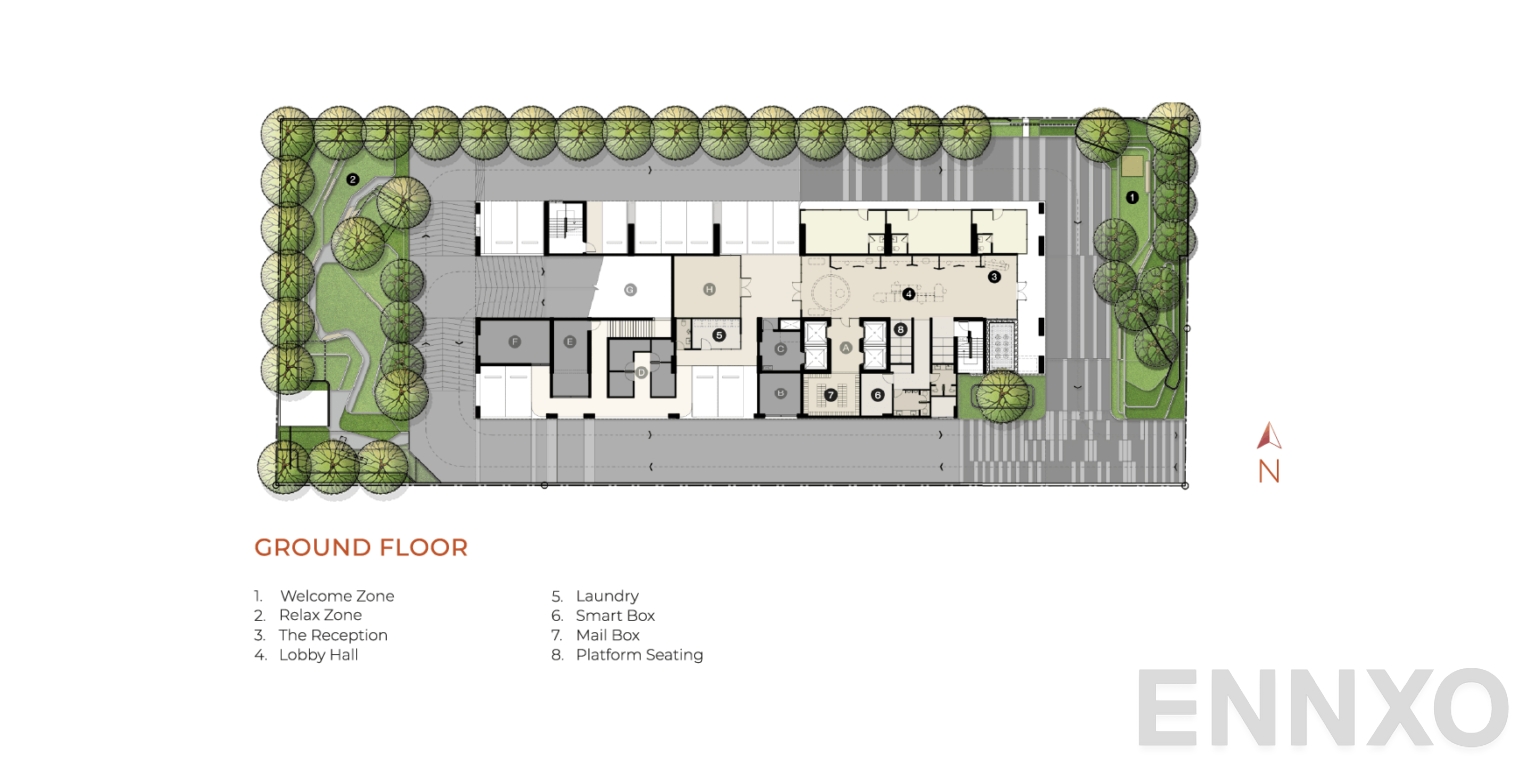 แปลนชั้น Ground Floor ของโครงการ โมดิซ ลอนช์