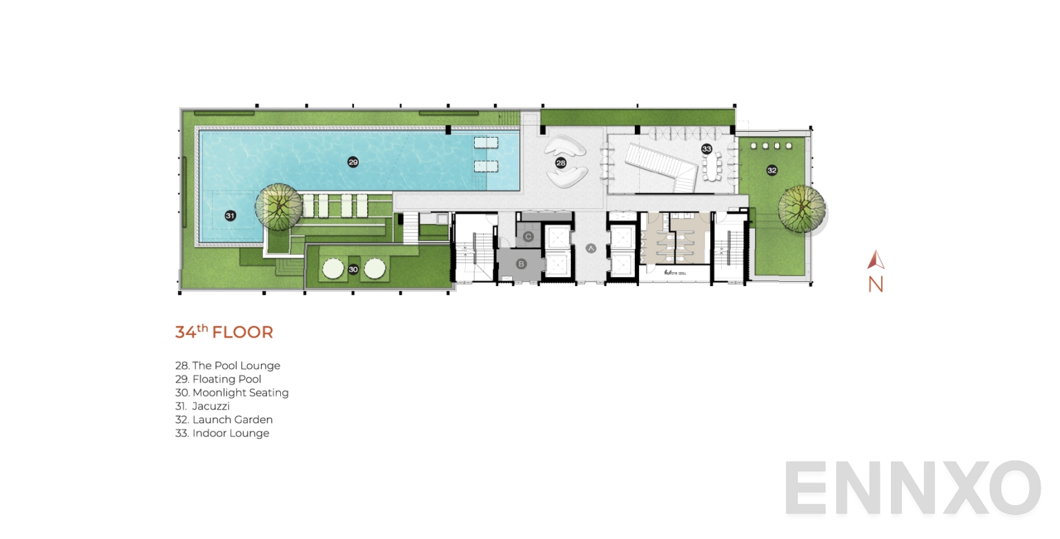 แปลนชั้น 34th Floor ของโครงการ โมดิซ ลอนช์