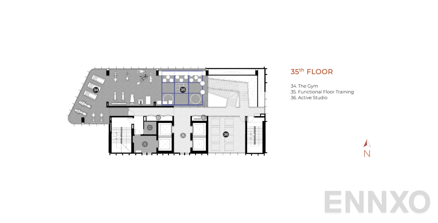 แปลนชั้น 35th Floor ของโครงการ โมดิซ ลอนช์