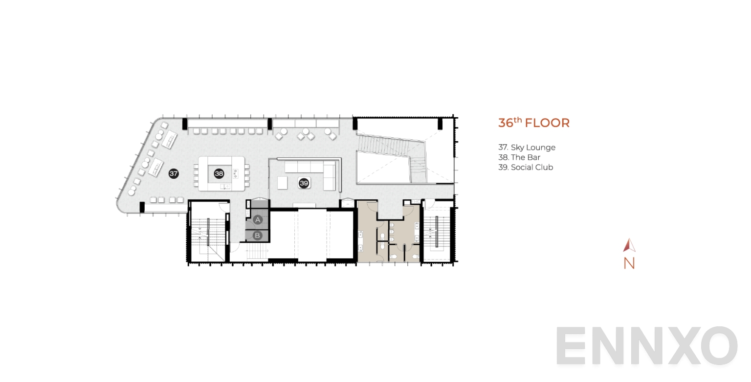 แปลนชั้น 36th Floor ของโครงการ โมดิซ ลอนช์