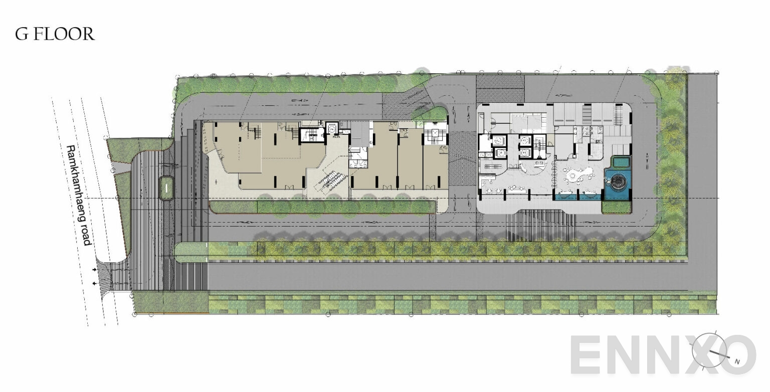 แปลนชั้น G Floor ของโครงการ โมดิซ ไรห์ม รามคำแหง