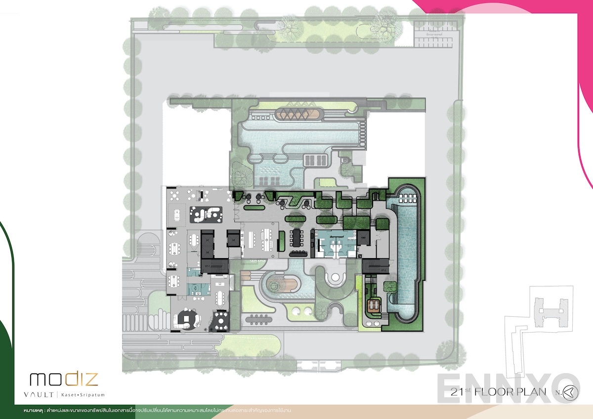 แปลนชั้น Rooftop ของโครงการ MODIZ VAULT Kaset - Sripatum