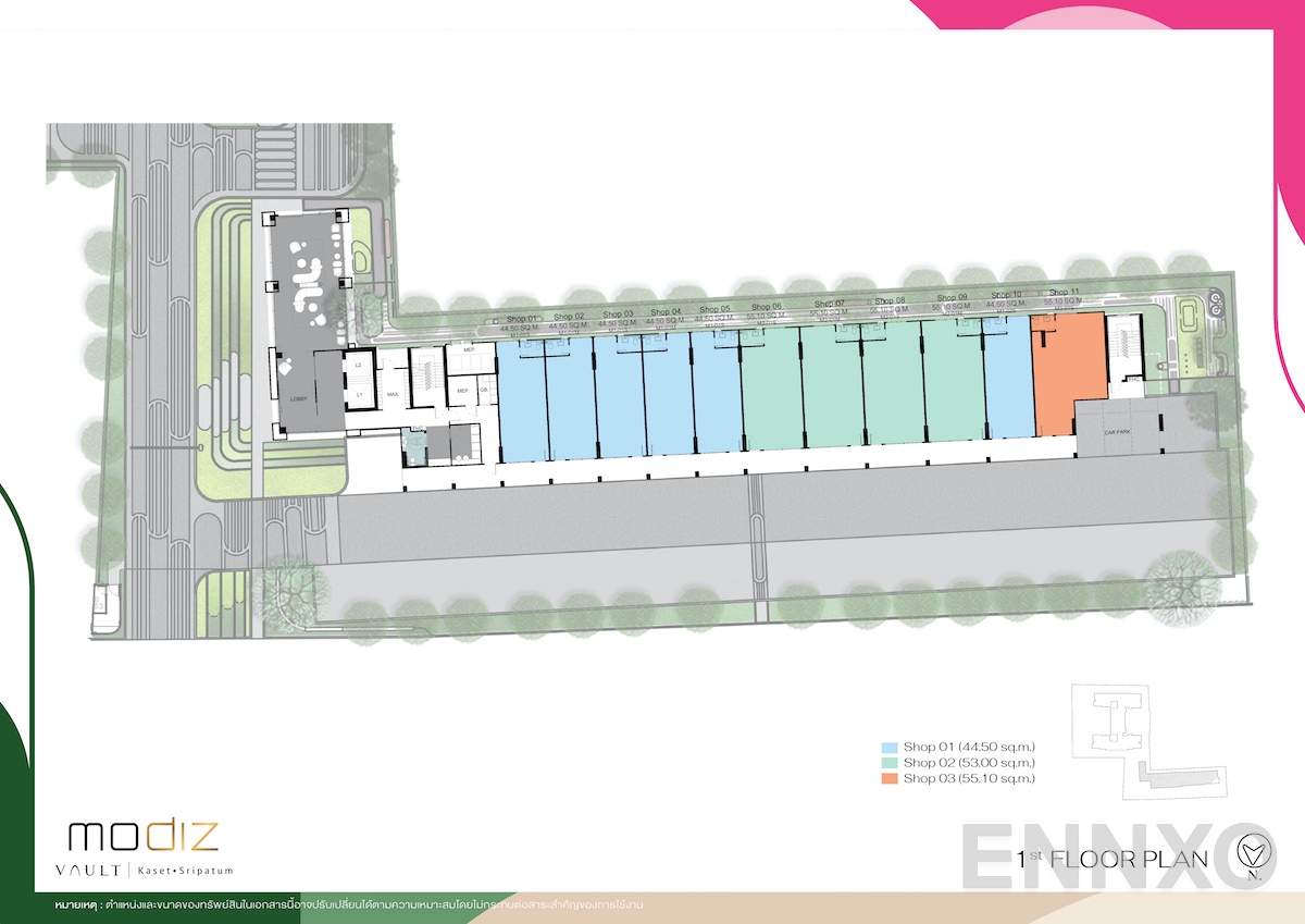 แปลนชั้น Ground Floor ของโครงการ MODIZ VAULT Kaset - Sripatum