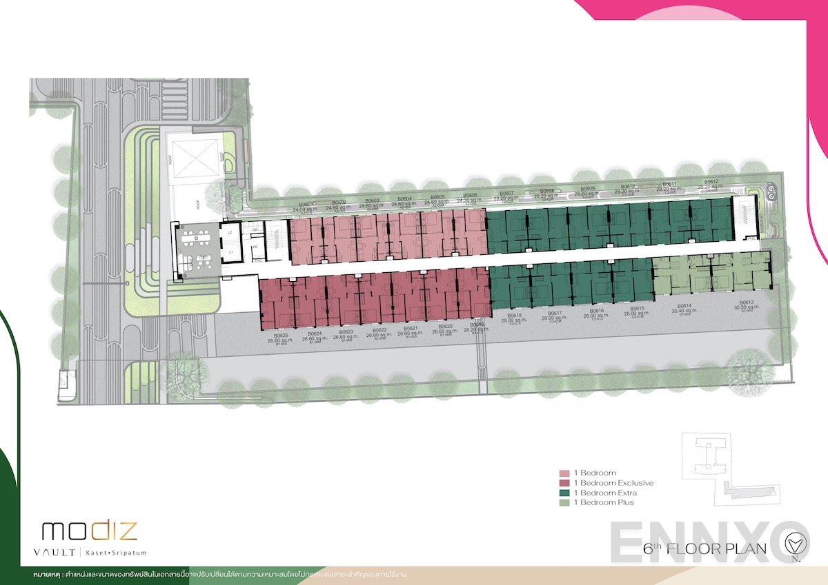 แปลนชั้น 6th Floor ของโครงการ MODIZ VAULT Kaset - Sripatum