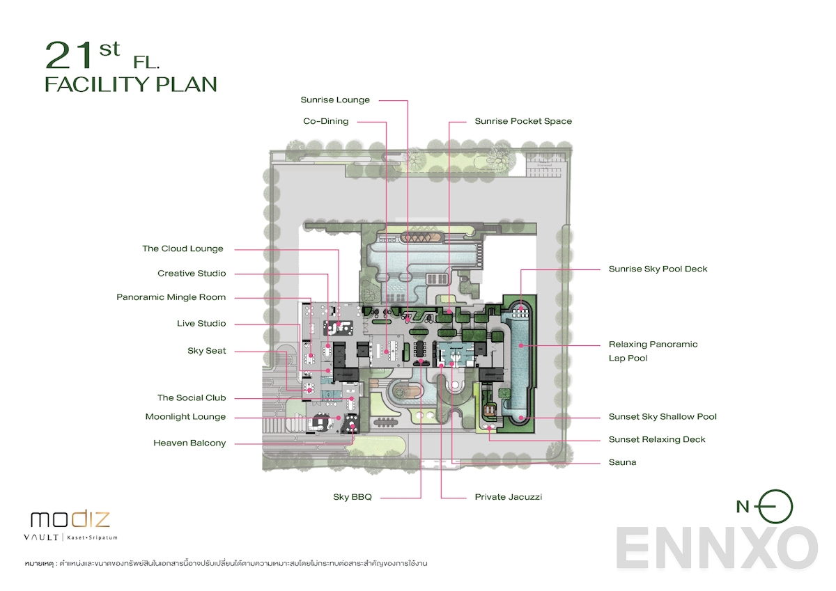 แปลนชั้น 21st Floor ของโครงการ MODIZ VAULT Kaset - Sripatum