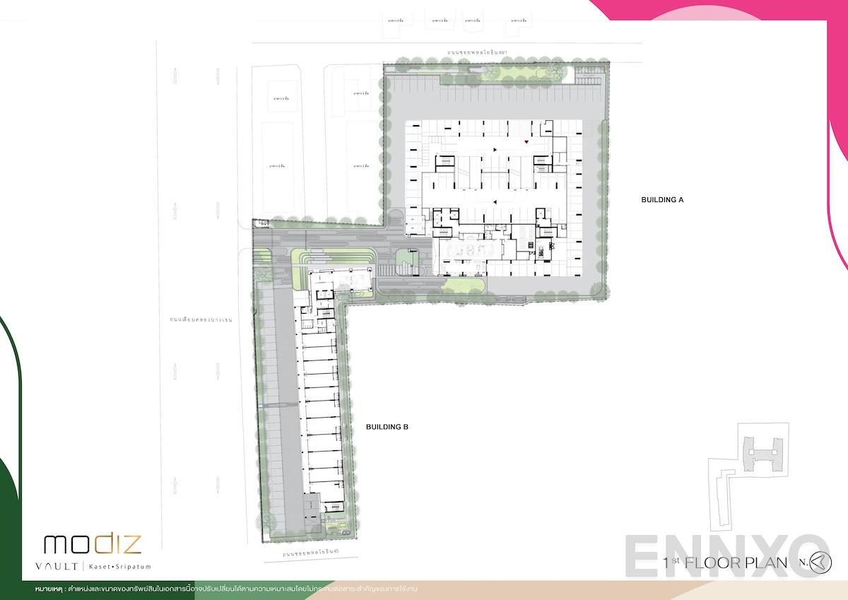 แปลนชั้น Ground Floor ของโครงการ MODIZ VAULT Kaset - Sripatum