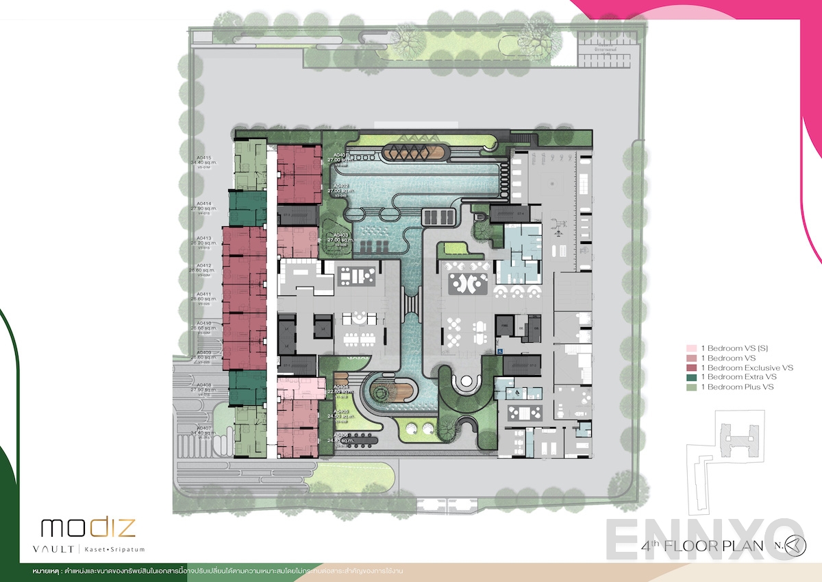 แปลนชั้น 4th Floor ของโครงการ MODIZ VAULT Kaset - Sripatum