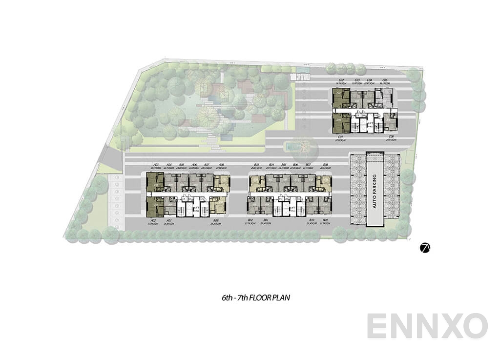 แปลนชั้น 6th - 7th Floor Plan ของโครงการ โมดิซ สุขุมวิท 50