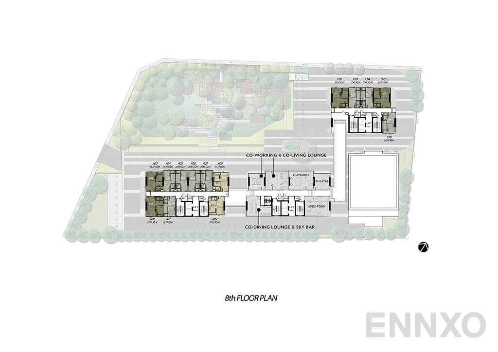 แปลนชั้น 8th Floor Plan ของโครงการ โมดิซ สุขุมวิท 50