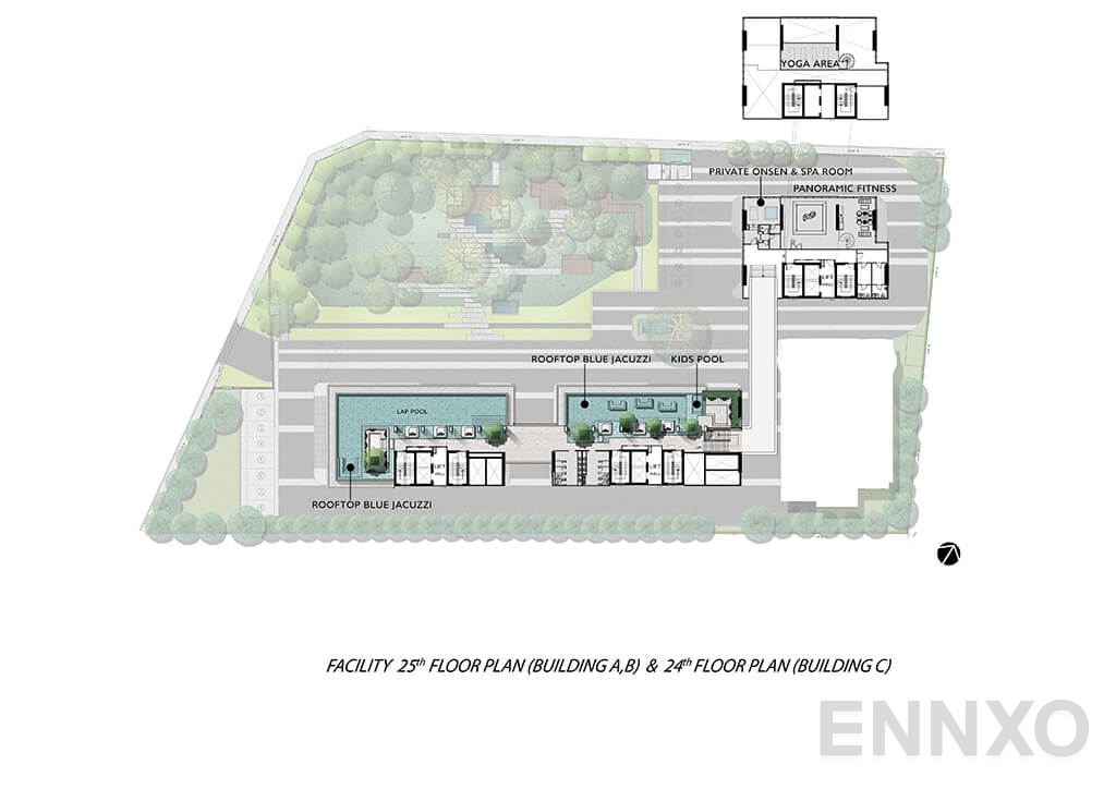 แปลนชั้น Facility (25th Bulding A,B) , 24th (Building C),  Floor Plan ของโครงการ โมดิซ สุขุมวิท 50