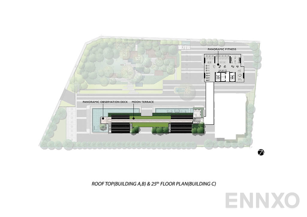 แปลนชั้น Roof top (Building A,B), 25 (Building C) Floor Plan ของโครงการ โมดิซ สุขุมวิท 50