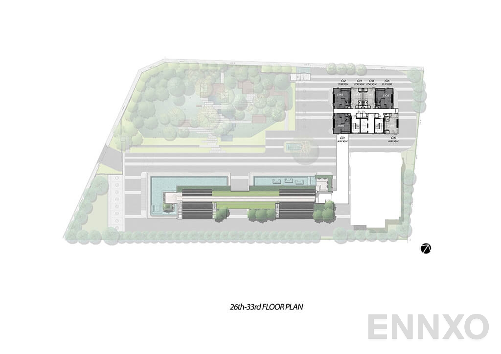 แปลนชั้น 26th - 33rd Floor Plan ของโครงการ โมดิซ สุขุมวิท 50