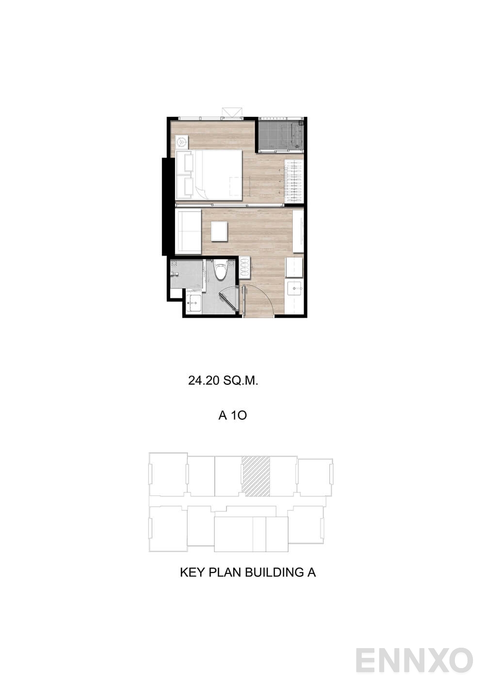 รูปแปลนห้อง A1O ของโครงการ โมดิซ สุขุมวิท 50